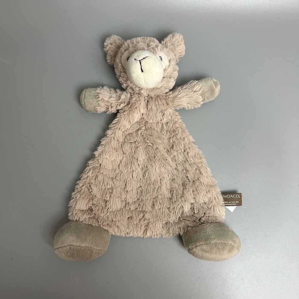 Demdaco Llama Lovey Security Blanket Tan Taupe Plush Stuffed Animal Toy 13in